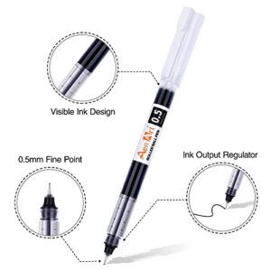 Rollerball Pens, 30 Pack Fine Point Rollering Ball Pen, 0.5mm Fine Tip Liquid Ink Pens, Quick-Drying Pen for Writing, Notetaking and Drawing