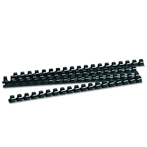 Fellowes 52326 Plastic Binding Combs - Round Back, 1/2 Inches, 90 sheets, Black, 100 Pack