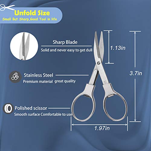 2Pcs Folding Scissors,Safe Portable Travel Scissors,Stainless Steel Telescopic Cutter Used for Home Office, Safety Portable Travel Trip Scissors