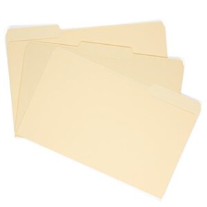 file folder, 1/3 cut assorted tab, legal size, manila, great for organizing and easy file storage, 100 per box