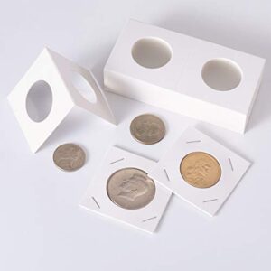 Favourde 300 Pieces Cardboard Coin Holder Flip Mega Assortment, 2 by 2 Inch for Coin Collection (6 Sizes)