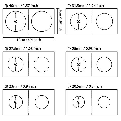 Favourde 300 Pieces Cardboard Coin Holder Flip Mega Assortment, 2 by 2 Inch for Coin Collection (6 Sizes)