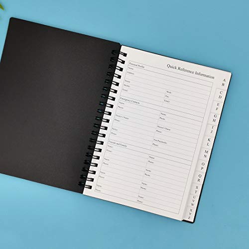 Nokingo Spiral Password Book with Tabs - 5x7 inch Password Organizer with Alphabetical Tabs for Internet Login, Website, Username, Password. Password Keeper for Home or Office