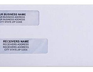 500 Self Seal QuickBooks Double Window Security Check Envelopes - for Business Laser Checks, Ultra Security Tinted, Self Adhesive Peel & Seal White, Size 3 5/8 x 8 11/16-24lb NOT for INVOICES