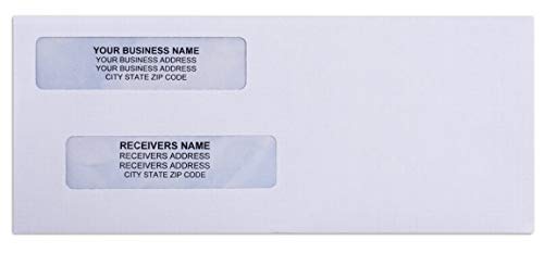 500 Self Seal QuickBooks Double Window Security Check Envelopes - for Business Laser Checks, Ultra Security Tinted, Self Adhesive Peel & Seal White, Size 3 5/8 x 8 11/16-24lb NOT for INVOICES