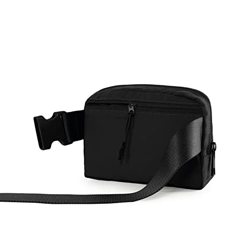 ODODOS Unisex Mini Belt Bag with Adjustable Strap Small Waist Pouch for Workout Running Travelling Hiking, Black