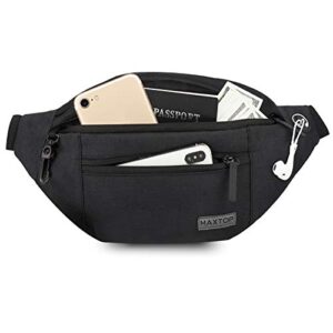 maxtop large crossbody fanny pack with 4-zipper pockets,gifts for enjoy sports yoga festival workout traveling running casual hands-free wallets waist pack phone belt bag carrying all phones