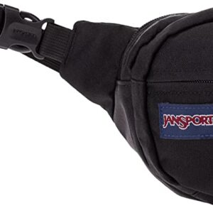 JanSport Fifth Avenue Fanny Pack Crossbody Bags for Women, Men, Black - Stylish, Durable Waist Bag with Adjustable Belt, Main Zippered Pocket, Quick Stash Pocket - Premium Travel Essentials