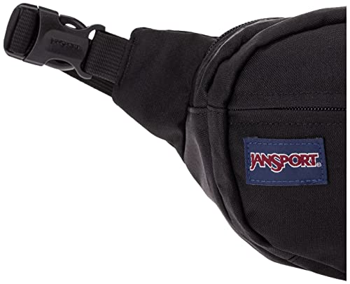 JanSport Fifth Avenue Fanny Pack Crossbody Bags for Women, Men, Black - Stylish, Durable Waist Bag with Adjustable Belt, Main Zippered Pocket, Quick Stash Pocket - Premium Travel Essentials