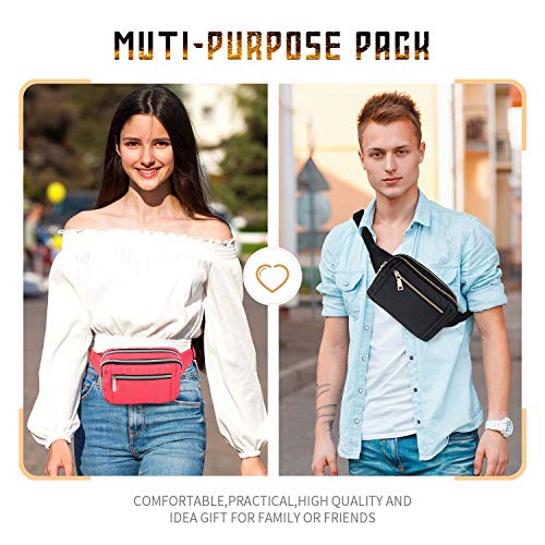 Fanny Packs for Women Men, Fashion Waist Pack Belt Bags for Teen Girls with Multi-Pockets Adjustable Belts, Cute Fanny Pack Bum Bag for Disney Travel Hiking Cycling Running