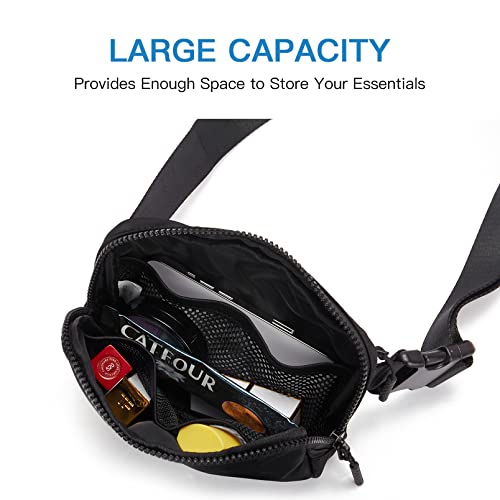 Telena Belt Bag for Women Men Fashionable Crossbody Fanny Pack for Women Waist Bag with Adjustable Strap Black