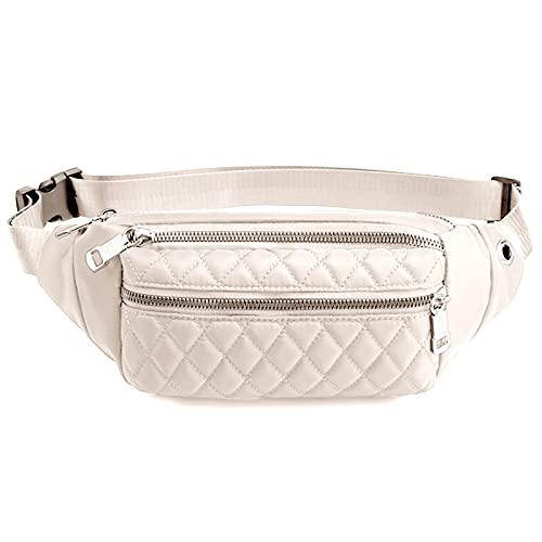 Designer Off White Fanny Pack Women Waterproof Fashion Travel Waist Bag Cool Stylish Belt Bag Beige Ivory Fanny Quilted Womens Crossbody Fanny Pack Purse