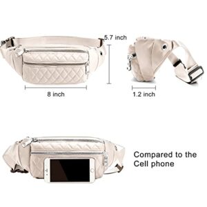 Designer Off White Fanny Pack Women Waterproof Fashion Travel Waist Bag Cool Stylish Belt Bag Beige Ivory Fanny Quilted Womens Crossbody Fanny Pack Purse