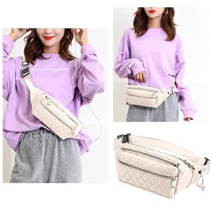 Designer Off White Fanny Pack Women Waterproof Fashion Travel Waist Bag Cool Stylish Belt Bag Beige Ivory Fanny Quilted Womens Crossbody Fanny Pack Purse