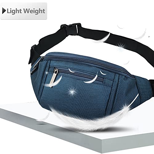 Fanny Pack for Men Women,Crossbody Waist Bag Pack,Belt Bag for Travel Walking Running Hiking Cycling,Easy Carry Any Phone,Wallet (Dark blue)