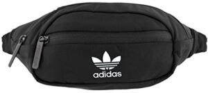 adidas originals national waist fanny pack-travel bag, black/white, one size