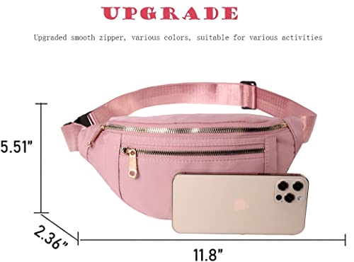 Fanny Pack Waist Pack for Women, Waterproof Waist Bag with Adjustable Strap for Travel Sports Running