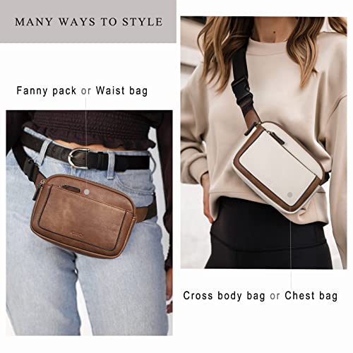 CLUCI Belt Bag for Women, Mini Everywhere Crossbody Waist Bag Adjustable Strap, Vegan Leather Women's Fanny Pack