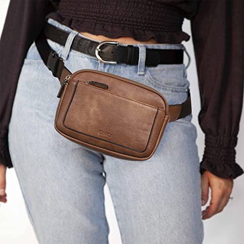 CLUCI Belt Bag for Women, Mini Everywhere Crossbody Waist Bag Adjustable Strap, Vegan Leather Women's Fanny Pack