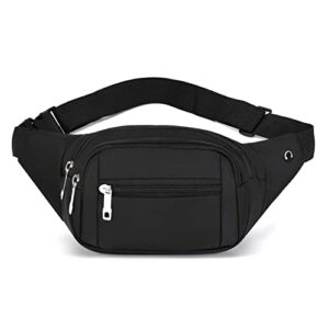daitet crossbody fanny pack for men&women,large waist bag & hip bum bag with adjustable strap for outdoors workout traveling casual running hiking cycling(black)