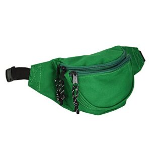 dalix fanny pack w/ 3 pockets traveling concealment pouch airport money bag (green)