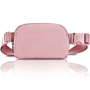 kikimink fanny packs for women men – mini belt bag with adjustable strap small crossbody bags fashion waist pack for workout running travel – pink
