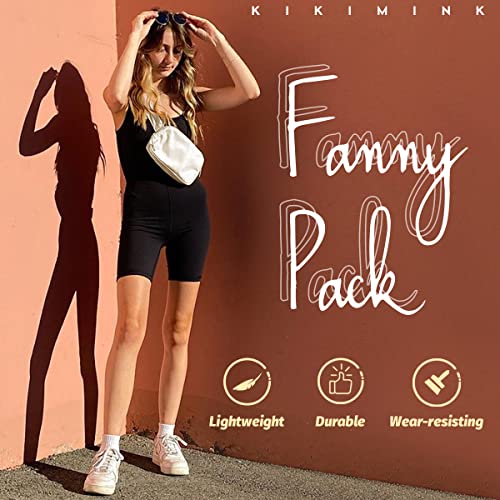 KIKIMINK Fanny Packs for Women Men - Mini Belt Bag with Adjustable Strap Small Crossbody Bags Fashion Waist Pack for Workout Running Travel - Pink