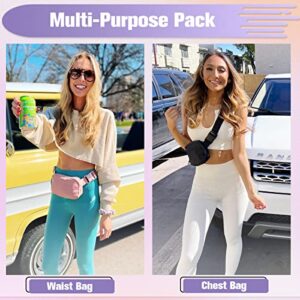 KIKIMINK Fanny Packs for Women Men - Mini Belt Bag with Adjustable Strap Small Crossbody Bags Fashion Waist Pack for Workout Running Travel - Pink