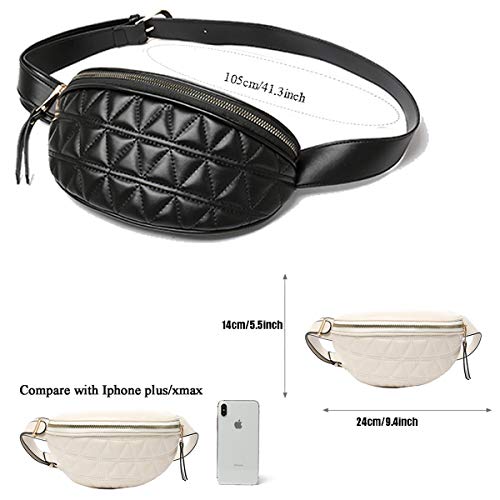 Fashion Waist Packs for Women Fanny Packs Quilted Belt Bag Festival Bum Bags Crossbody Waist Purse for Sports Workout Traveling Running Casual(Women Fanny Pack for Beige)