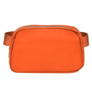 everywhere belt bag, fashion small waist pouch fanny pack crossbody bags for women men, unisex mini belt bag with adjustable strap for travel run outdoor cycling and shopping(orange)