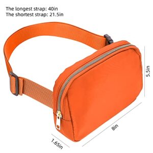 Everywhere Belt Bag, Fashion Small Waist Pouch Fanny Pack Crossbody Bags for Women Men, Unisex Mini Belt Bag with Adjustable Strap for Travel Run Outdoor Cycling and Shopping(Orange)