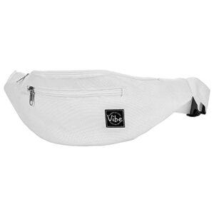 Vibe Festival Gear Fanny Pack for Men Women - Solid Color - White Fanny Pack - Cute Waist Bag for Festival Rave Hiking Running Cycling