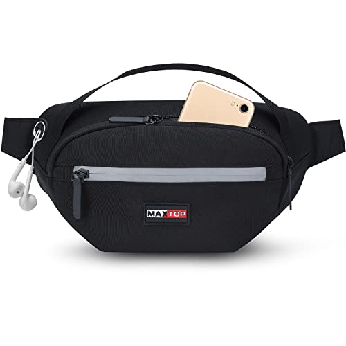 MAXTOP Large Hiking Fanny Packs for Women Men with Water-Resistant Waist Bag Pack Belt Bag for Biking Cycling Running Jogging Traveling Outdoors Workout Fitness Hiking