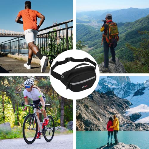 MAXTOP Large Hiking Fanny Packs for Women Men with Water-Resistant Waist Bag Pack Belt Bag for Biking Cycling Running Jogging Traveling Outdoors Workout Fitness Hiking