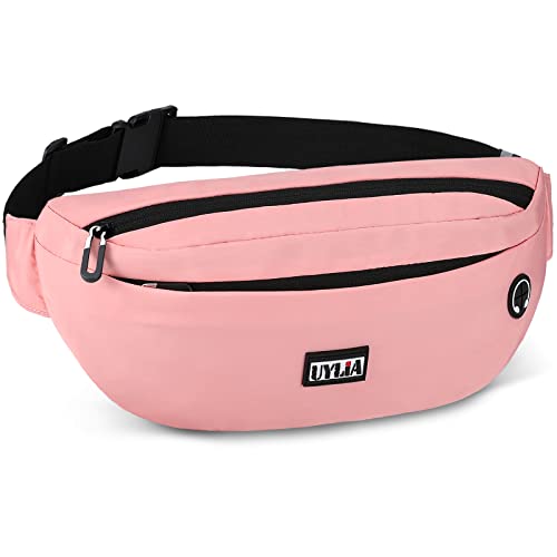 UYLIA Large Crossbody Fanny Pack with 4 Zipper Pockets for Men Women,Water Resistant Waist Pack, Gifts for Enjoy Sports Running Hiking Traveling Workout Walking Outdoors Sport