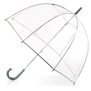 totes women’s clear bubble umbrella – transparent dome coverage – large windproof and rainproof canopy – ideal for weddings, proms or everyday protection, clear