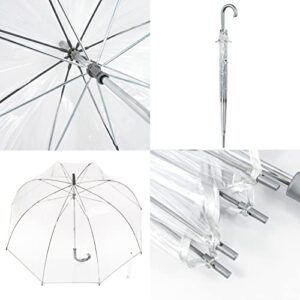 totes Women's Clear Bubble Umbrella – Transparent Dome Coverage – Large Windproof and Rainproof Canopy – Ideal for Weddings, Proms or Everyday Protection, Clear