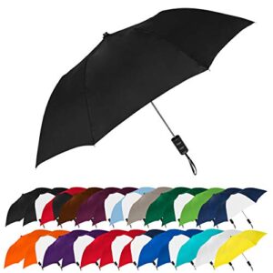 strombergbrand umbrellas spectrum popular style 16″ automatic open umbrella light weight travel folding umbrella for men and women, (black)