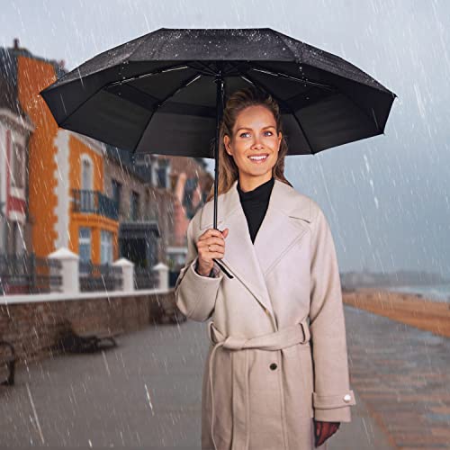 TUMELLA UltraV7 #1 Windproof Travel Umbrella [Light, Beautiful, Superior & Unbreakable], 2023 Anti-Flip & Ultra-Flex Tech, Compact, Small, Portable, Automatic, Strong, Durable, Premium Grip, Vibrant Designs, Folding Umbrella