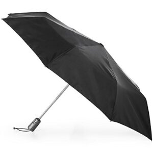 totes titan automatic open close windproof & water-resistant foldable umbrella, black