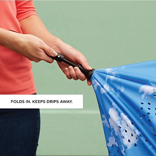 totes InBrella Reverse Close Umbrella, Invisible Water Repellent Coating, Auto Close