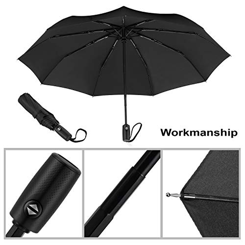 Liberty Imports 3 Pack Windproof Travel Rain Umbrellas - Compact, Light, Automatic, Strong and Portable - for Men and Women (Ed.1)
