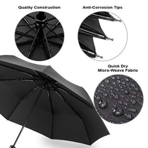 Liberty Imports 3 Pack Windproof Travel Rain Umbrellas - Compact, Light, Automatic, Strong and Portable - for Men and Women (Ed.1)