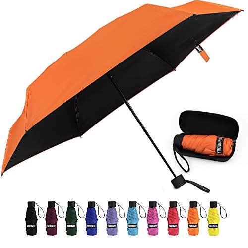 Yoobure Small Mini Umbrella with Case Light Compact Design Perfect for Travel Lightweight Portable Parasol Outdoor Sun&Rain Umbrellas