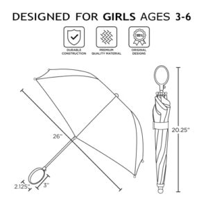 Disney Kids Umbrella, Frozen, Princess Or Minnie Mouse Rain Wear For Girls Ages 3-6