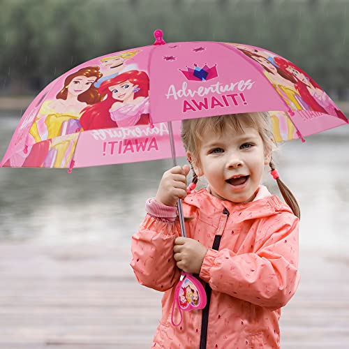 Disney Kids Umbrella, Frozen, Princess Or Minnie Mouse Rain Wear For Girls Ages 3-6