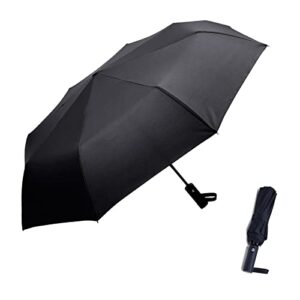 anti-rebound travel umbrella windproof compact collapsible light, automatic, strong and portable, wind resistant, folding small umbrella for rain black