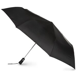 totes blue line golf size auto open/close umbrella, water repellent canopy, black