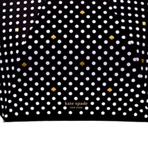 Kate Spade New York Black/White Travel Umbrella, Lightweight Compact Umbrella with Storage Sleeve, Polka Dots