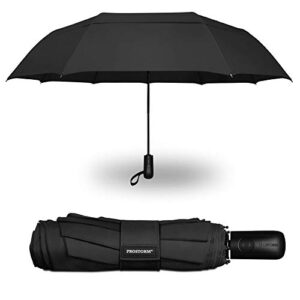 prostorm windproof deep dome double vented travel umbrella with automatic open & close pro storm (black)
